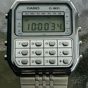 Casio C-801 calculator wrist watch vintage c801 working fine circa