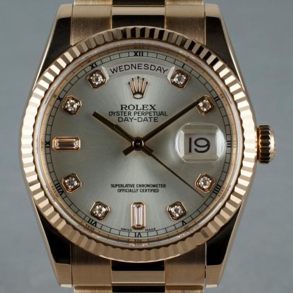 FS: 2000 Rolex 18K Rose Gold Day-Date Ref: 118235 with Diamond Dial ...