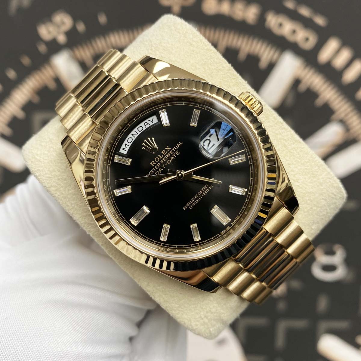 Rolex day outlet date baguette dial