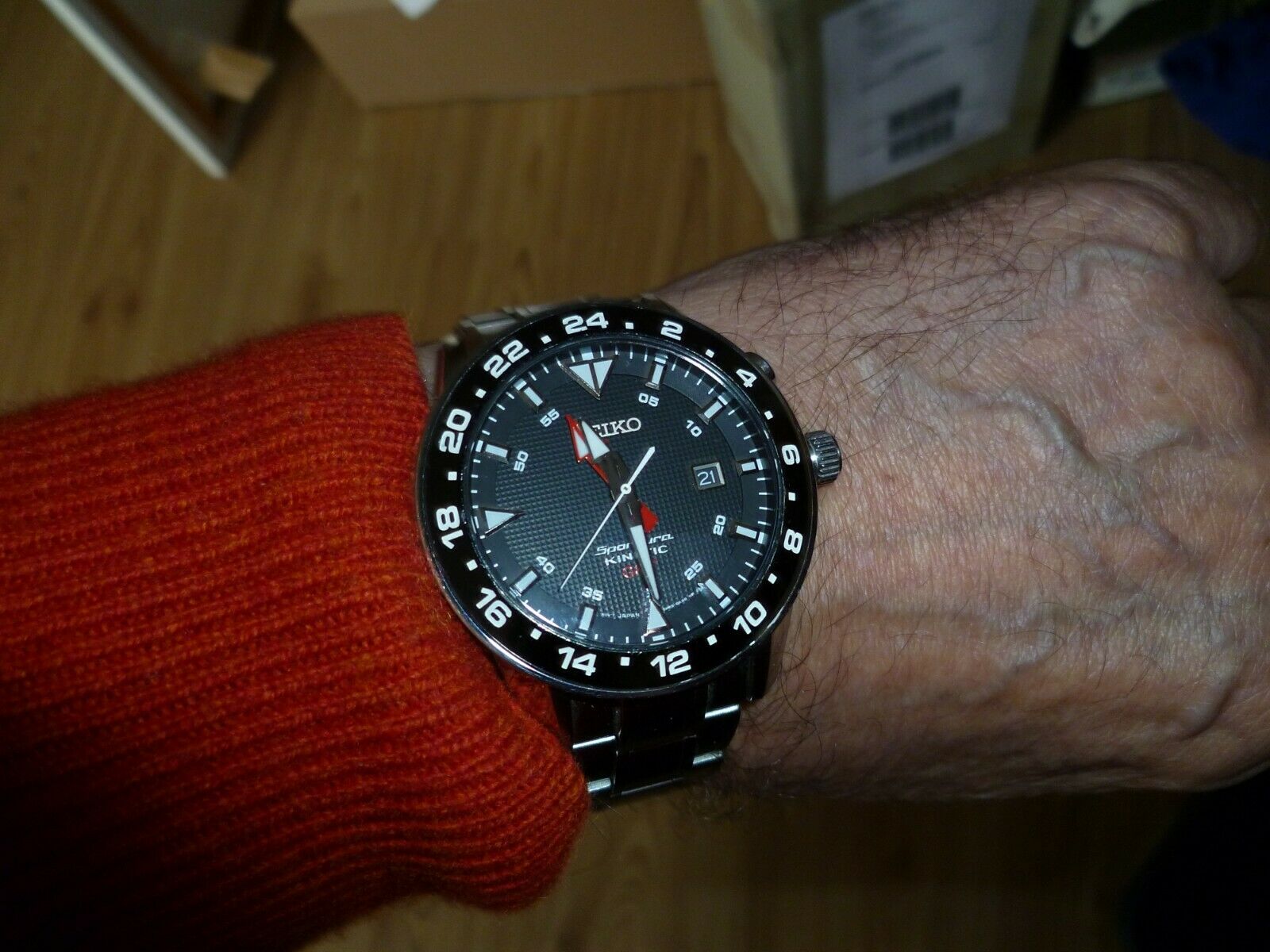Seiko Sportura Kinetic GMT SUN015P1 Armbanduhr für Herren