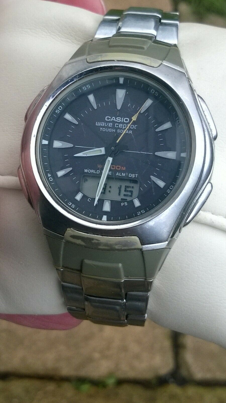 casio men's wave ceptor digital lcd watch