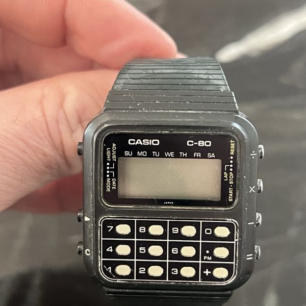 Montre Vintage Casio C-80 Plexi – Verre Plastique – Neuve Sans étiquette (NOS)