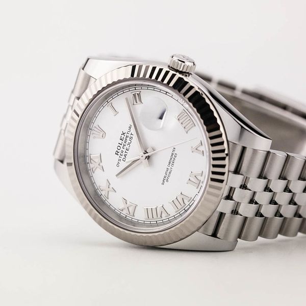 fsot - Rolex Datejust 41 126334 - White Roman Dial - Fluted - Jubilee ...