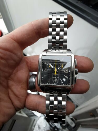 Rare Tissot Square Monaco Style Chronograph Mens Watch NEW BATTERY