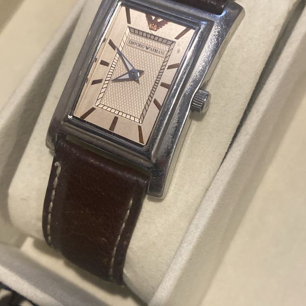 Emporio Armani AR-0101 Stainless steel with Leather strap | WatchCharts ...