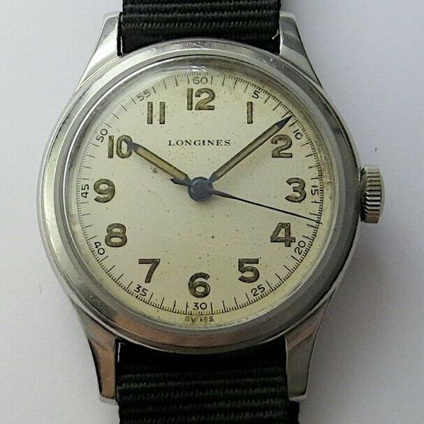 Vintage Longines 12L Military Pilot’s Watch, Cal. 12.68N, Radium Dial from 1940's