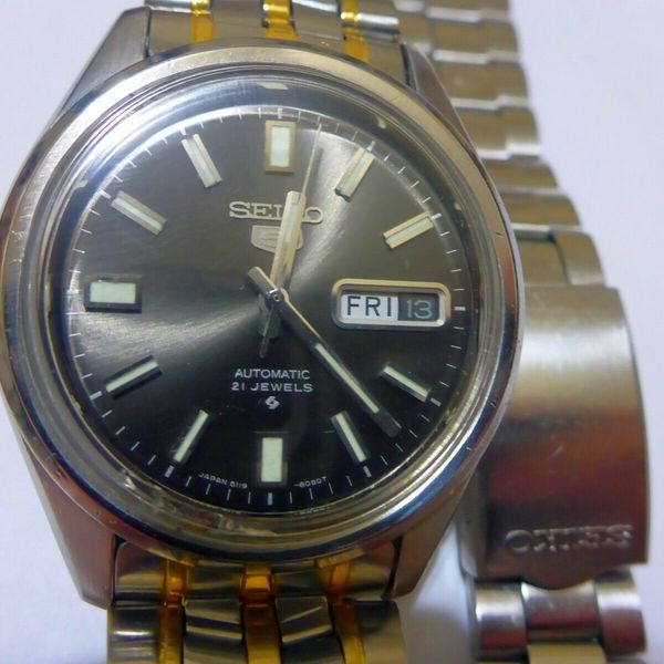 VINTAGE SEIKO 5 AUTOMATIC 21 JEWELS 6119C JAPAN MADE 1975 MEN’S WATCH ...