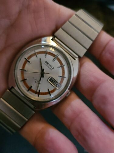 vintage Seiko Automatic Watch unique copper ring on silver sunray dial  serviced | WatchCharts