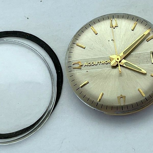 Bulova Accutron WORKING & KEEPING TIME MOVEMENT, HANDS CROWN, & DIAL