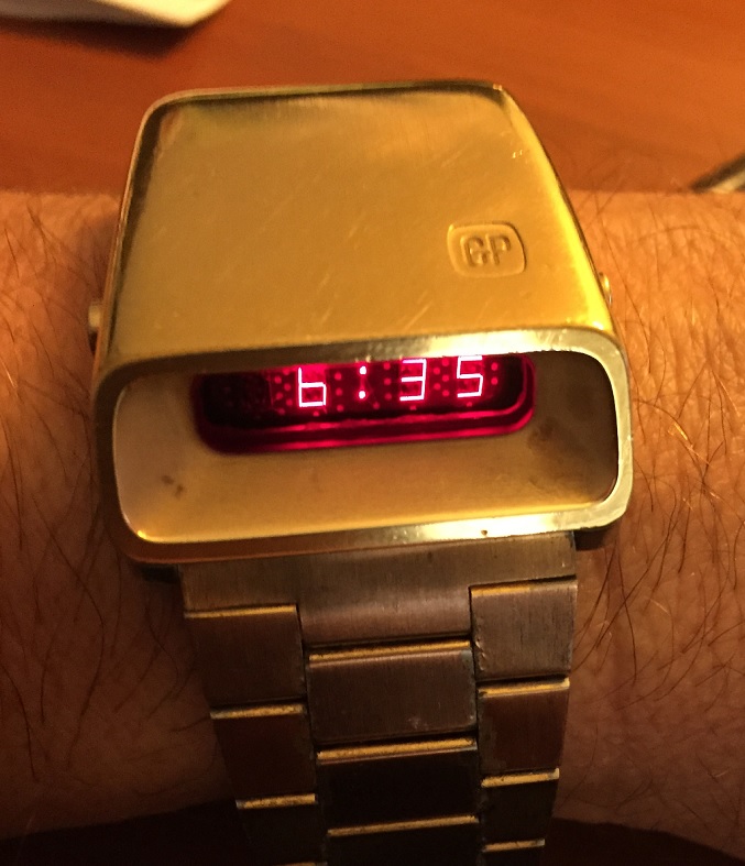 1970's GP Casquette LED watch w/band