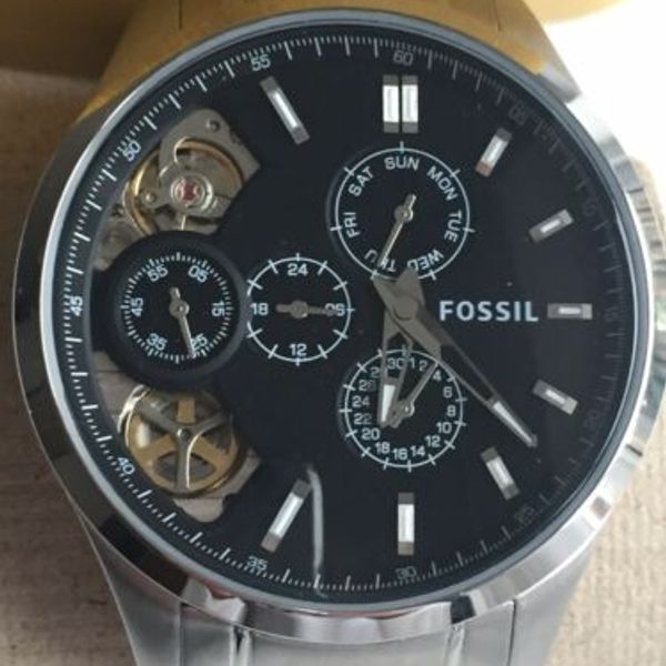Brand New Fossil ME1124 Chronograph Silver Men’s Watch RRP £145 ...