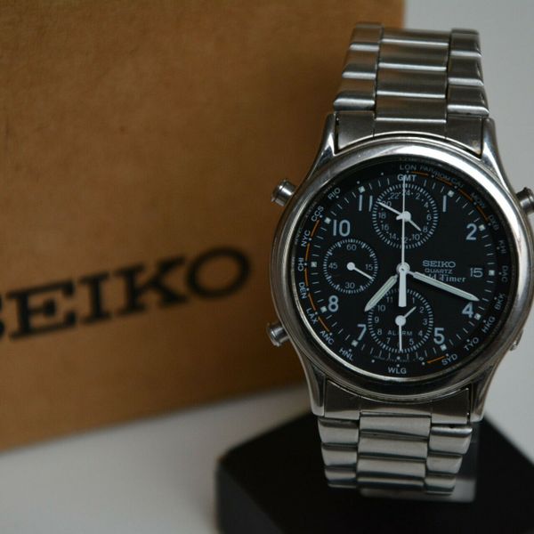 Rare Seiko 5T52-6A10 World Timer Alarm Watch vintage | WatchCharts