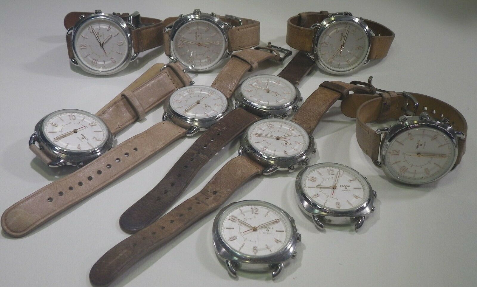 Lot of 10 FOSSIL Hybrid Q Watches FTW-1200 - pre-owned AS-IS