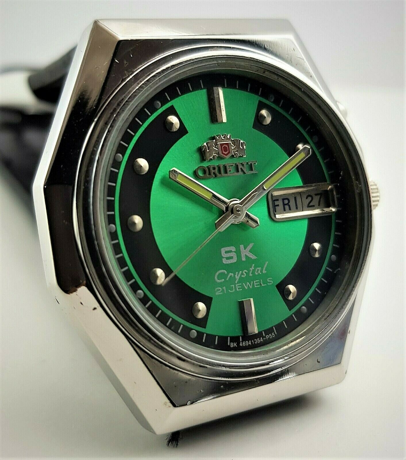 Orient SK Crystal 21 Jewels Metallic Green Dial Automatic Movement