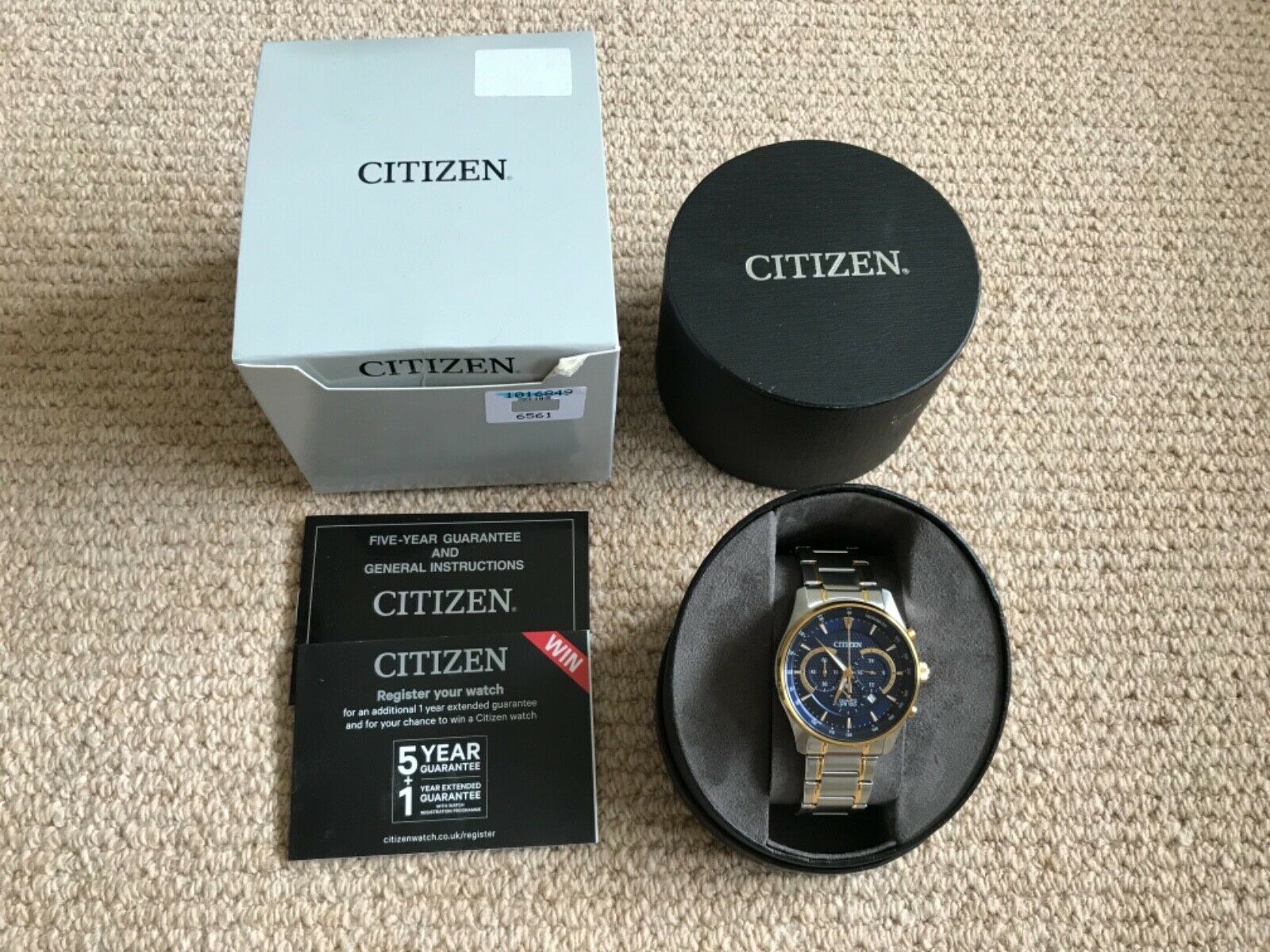 Men\'s Citizen Chronograph Two Tone Quartz WR100 Bracelet Watch Model AN8194- 51L | WatchCharts