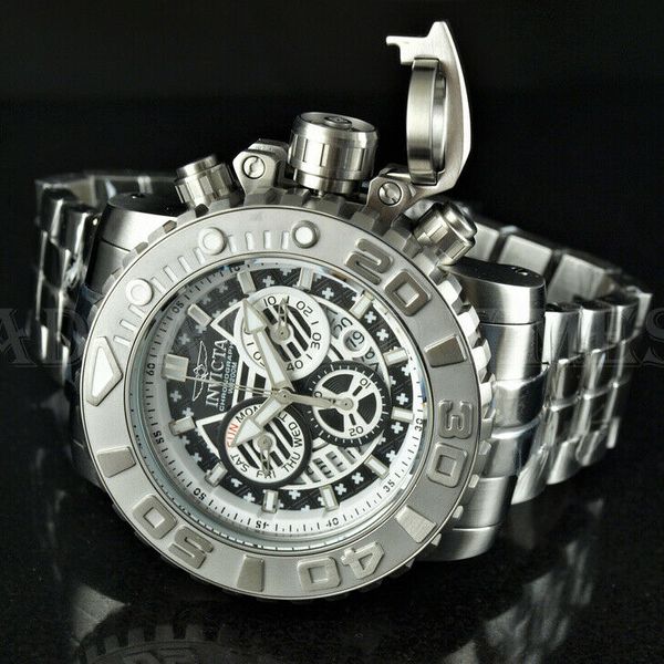 Invicta 70mm Sea Hunter GEN II Swiss Movt Chronograph 316L Silver SS Watch NWD WatchCharts Marketplace