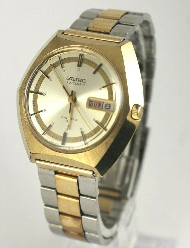 Vintage Seiko 7006-7189 Men's Gold Tone 17 Jewels Automatic Watch