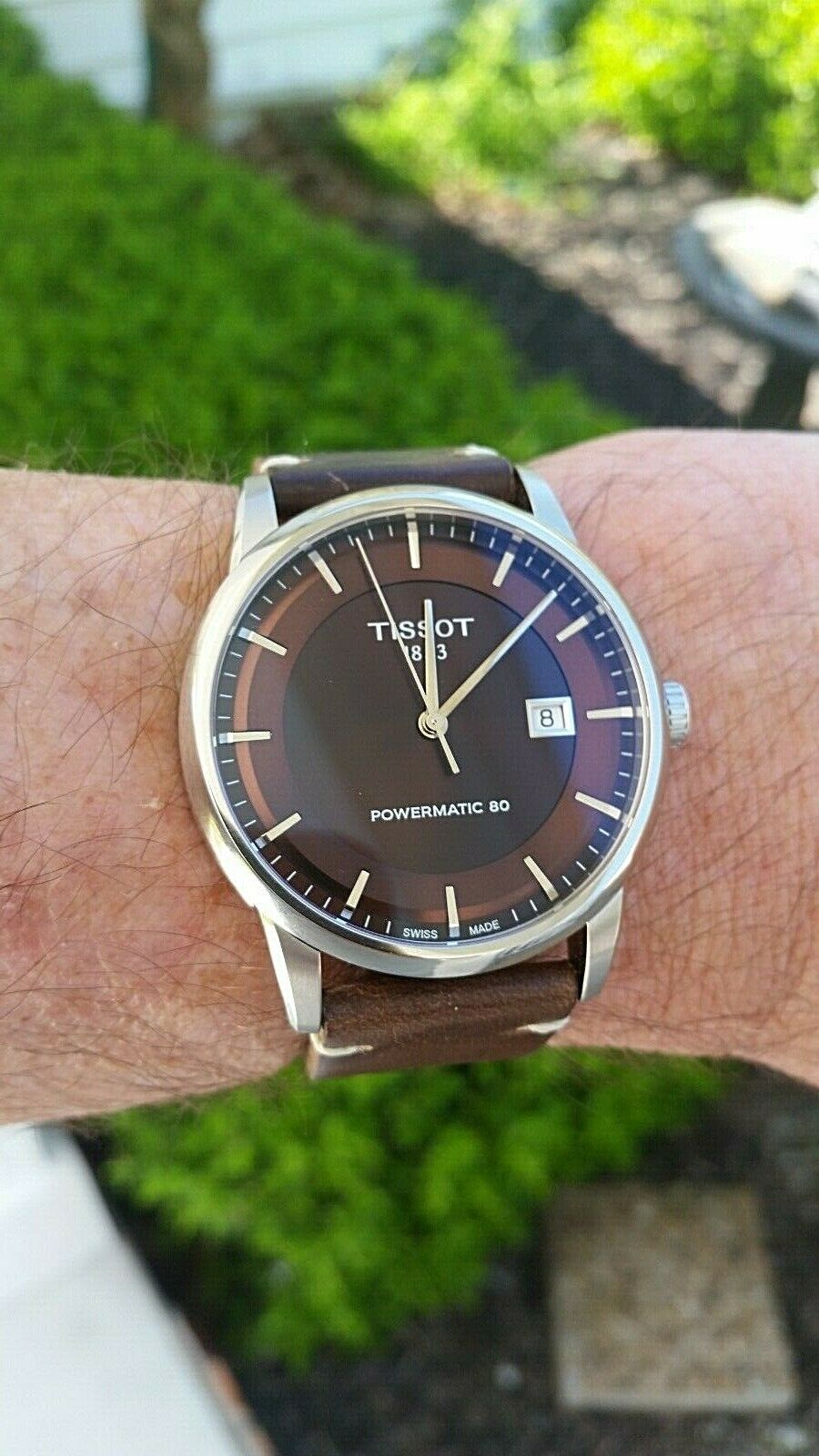 tissot luxury powermatic 80 brown dial