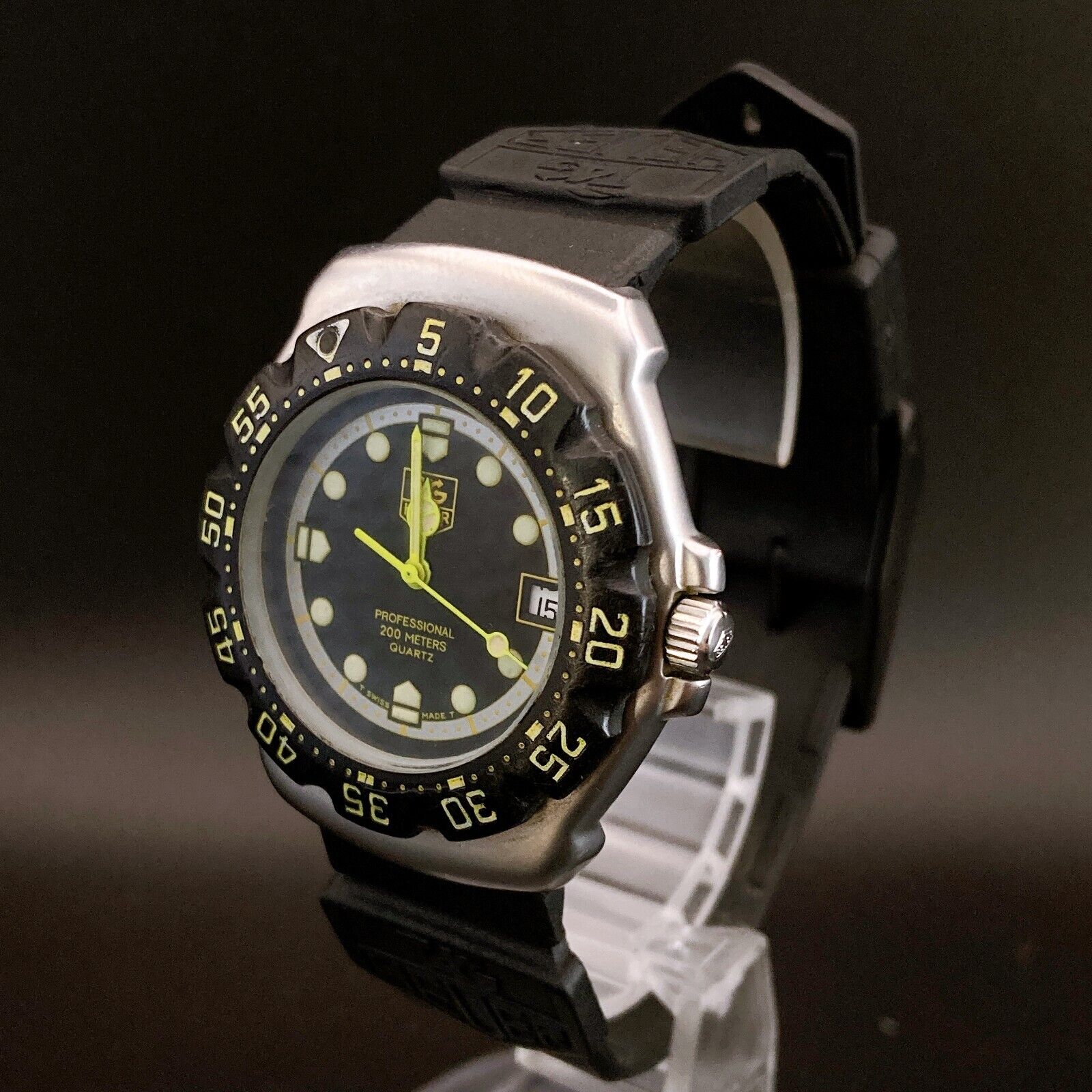TAG HEUER 376.513 FORMULA1 ブラック イエロー 稼働 Original TAG HEUER 376.513 FORMULA 1 BLACK DIAL S.S. WATCH