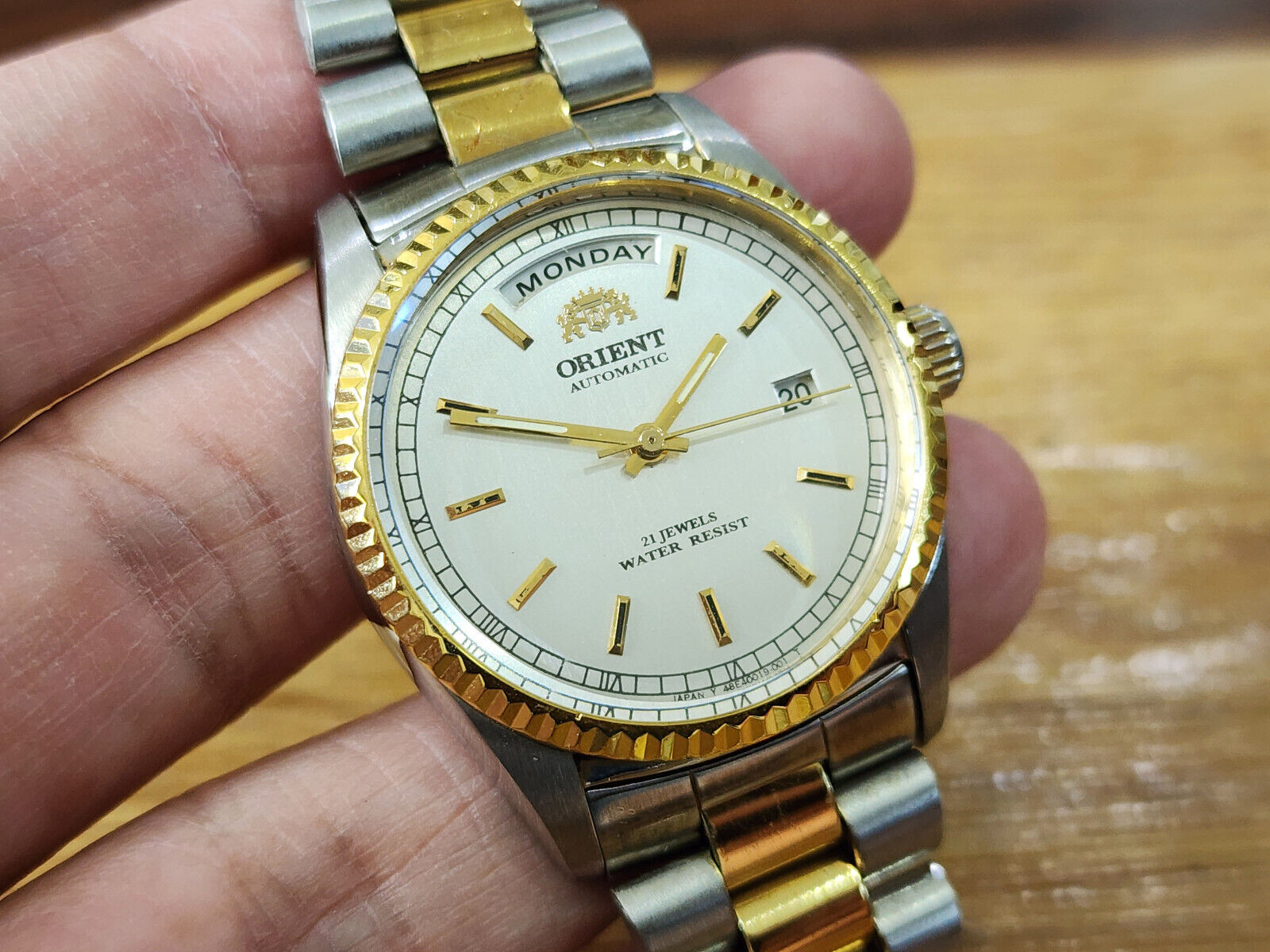 Orient President Day-Date 46E701-91 自動巻き RARE Vintage Orient President Day/Date Auto Watch Rare