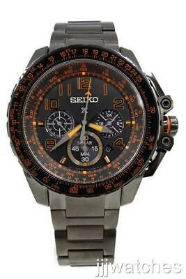 New Seiko Prospex Solar Chronograph Steel Black Ion Date Watch ...