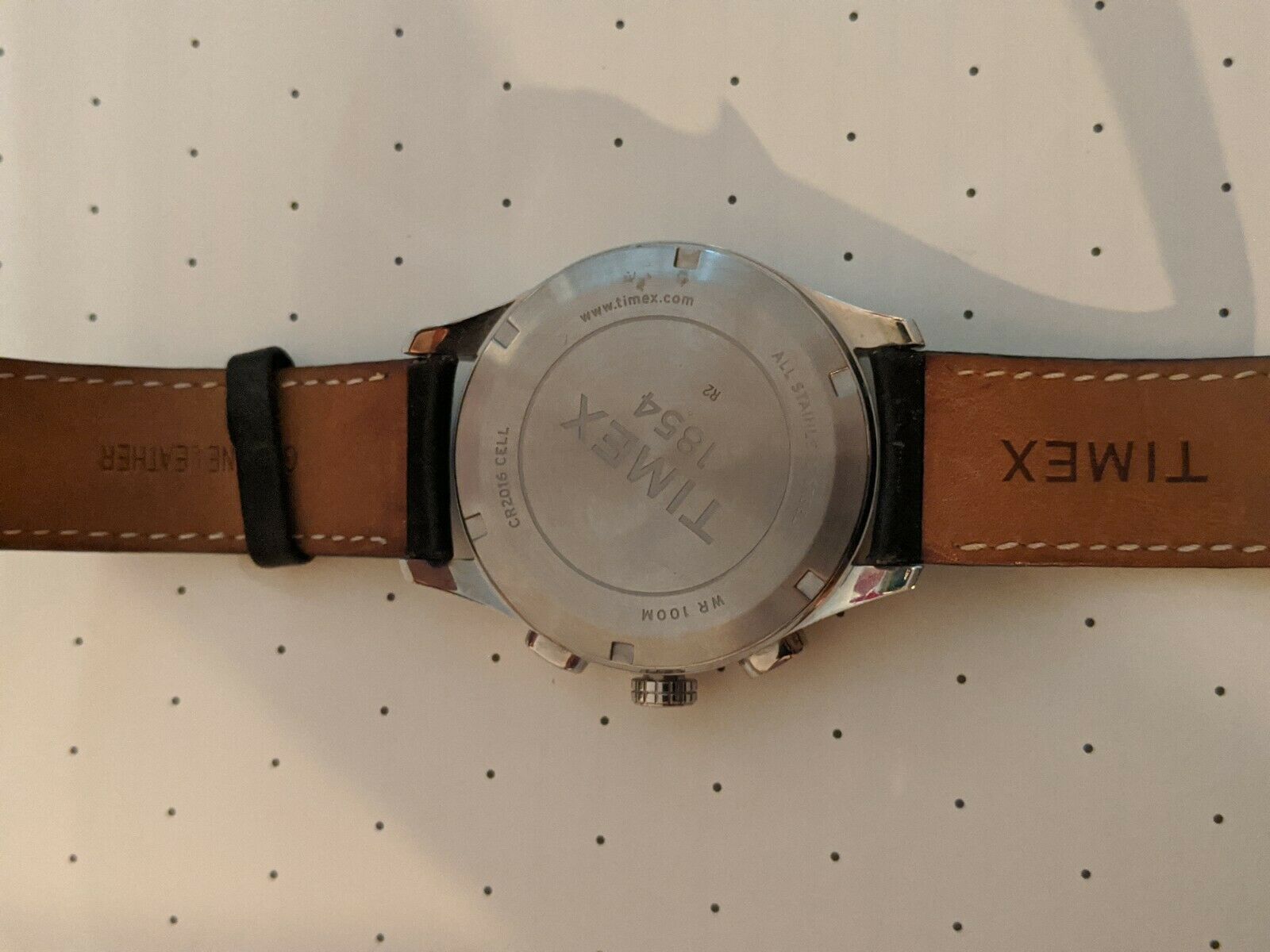 Timex Chronograph 1854 Indiglo Quartz Watch WR100 - Black Dial with Black  Strap | WatchCharts