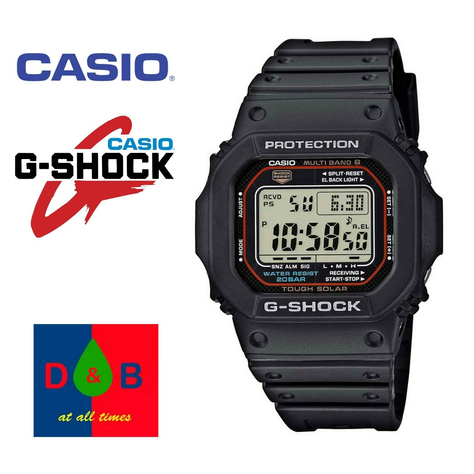 Low Price Casio Gw M5610 1er Men S G Shock Black Resin Digital Alarm Watch Watchcharts