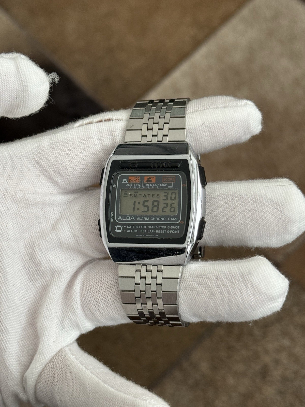 ALBA ALARM CHRONO MEMORY Y771-5010 ビンテージ 時計 SEIKO Y771-5010