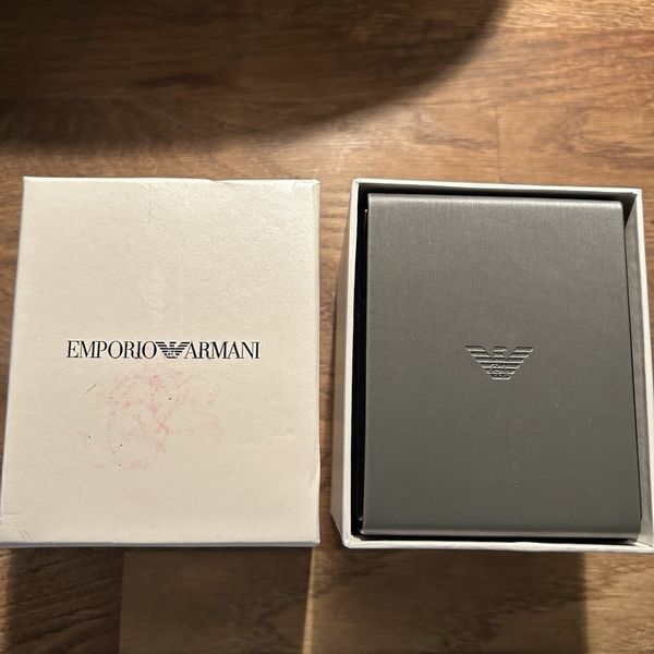 Women's Emporio Armani AR1769 Grey Dial Rose Gold Cream Leather Strap ...