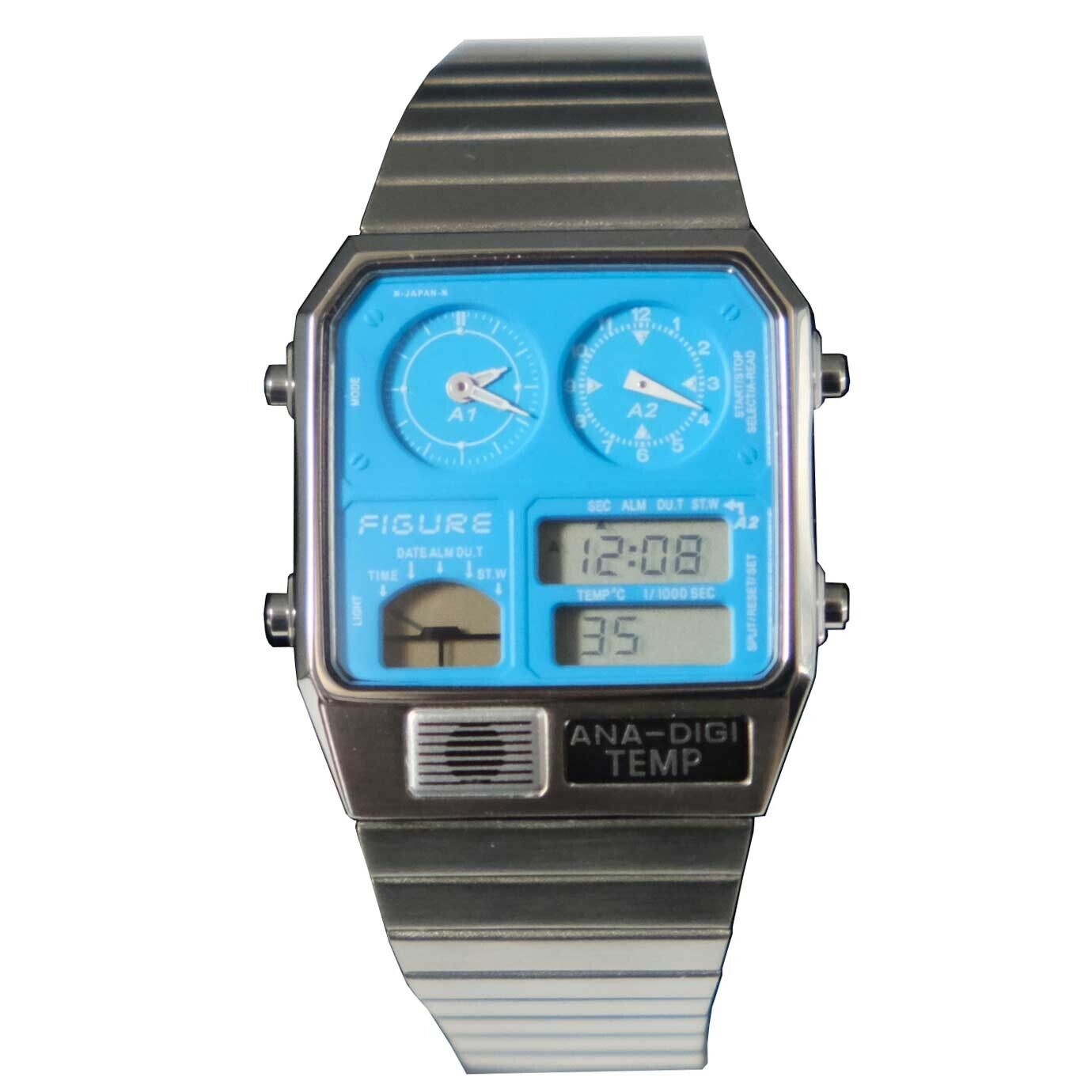 CITIZEN ANA DIGI TEMP WATCH blue silver Japan TICTAC Limited