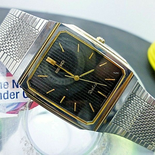 Mens 28mm SEIKO DOLCE 9531-5160 7j Quartz Tungsten Slim Dress 