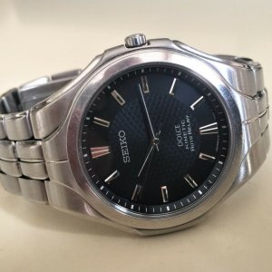 Men's Seiko Kinetic Dolce Auto Relay Watch Black Dial Model 5J21