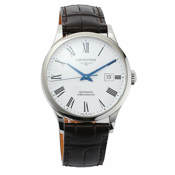 Longines Record 40mm Mens Automatic Watch L28214112 Alligator Strap ...