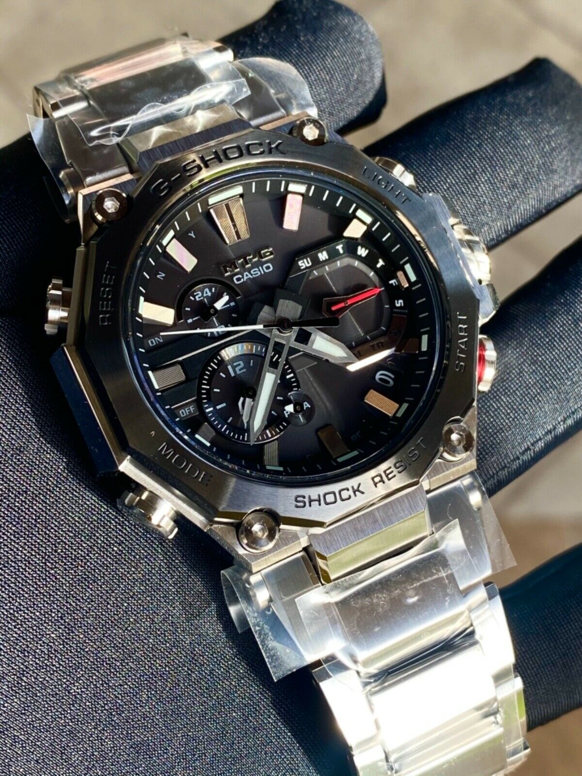 Casio G Shock Mtg Mtgb00d 1a Steel Black Bezel Bluetooth Solar Watch New Watchcharts