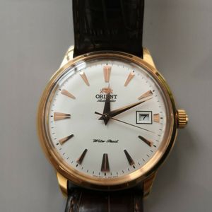 オリエント　バンビーナ　er-24-d0-a　V1 Orient Bambino ER24-D0-A in Rose Gold with White Dial