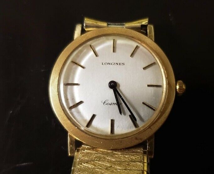 Longines Cosmo 1100 18k gold mechanical Mens Watch Vintage Hand