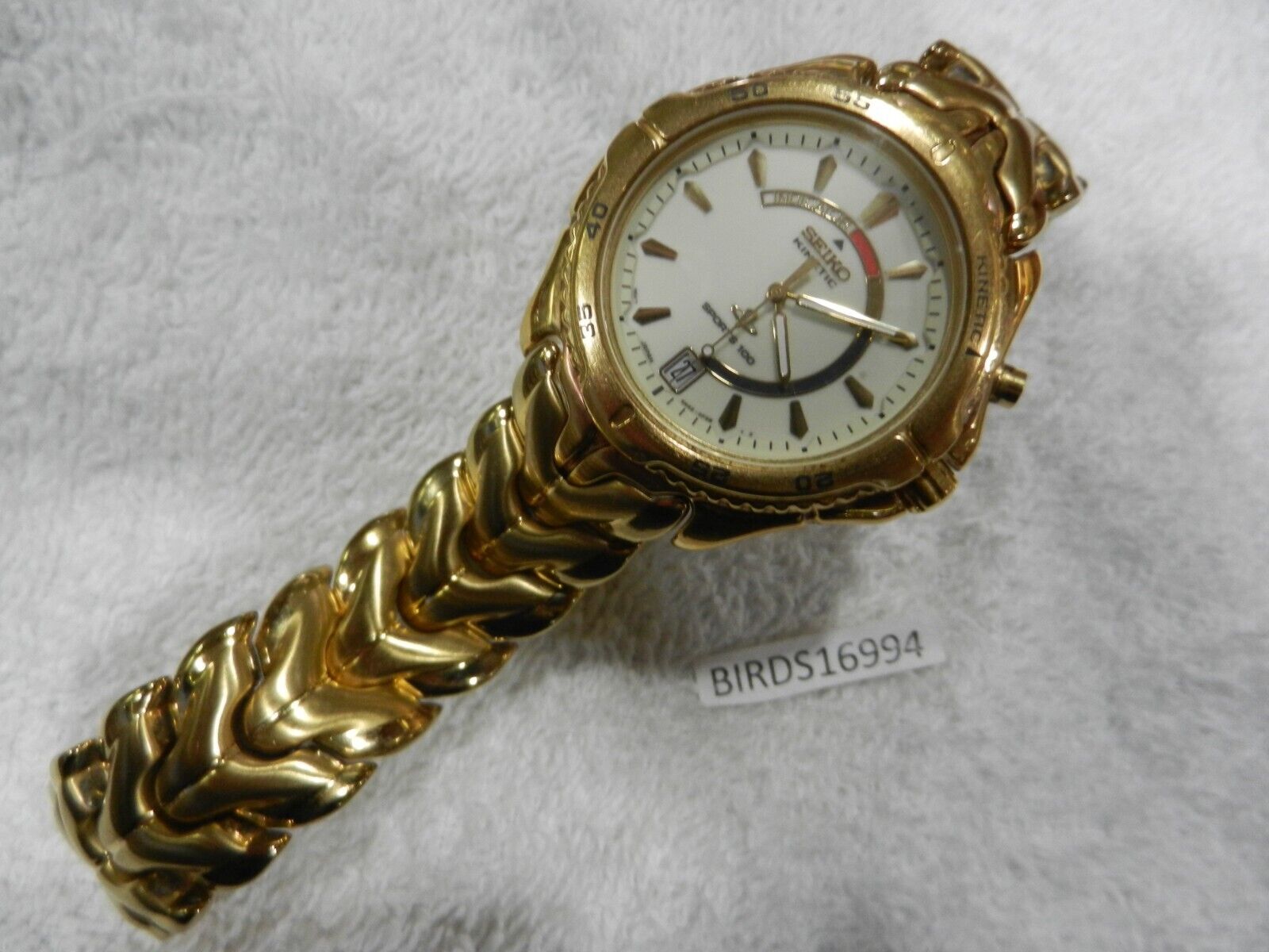 VGC GOLD TN. Seiko SKA058 Mens Watch Windward Kinetic 7 VGC GOLD TN. Seiko SKA058 Mens Watch Windward Kinetic 7