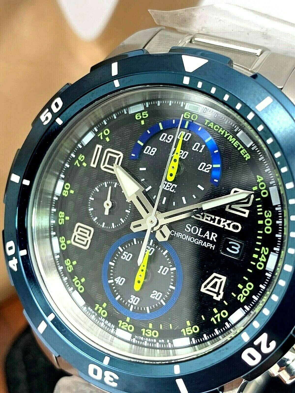 Seiko Men s Watch SSC637 Solar Jimmie Johnson Special Edition Blue