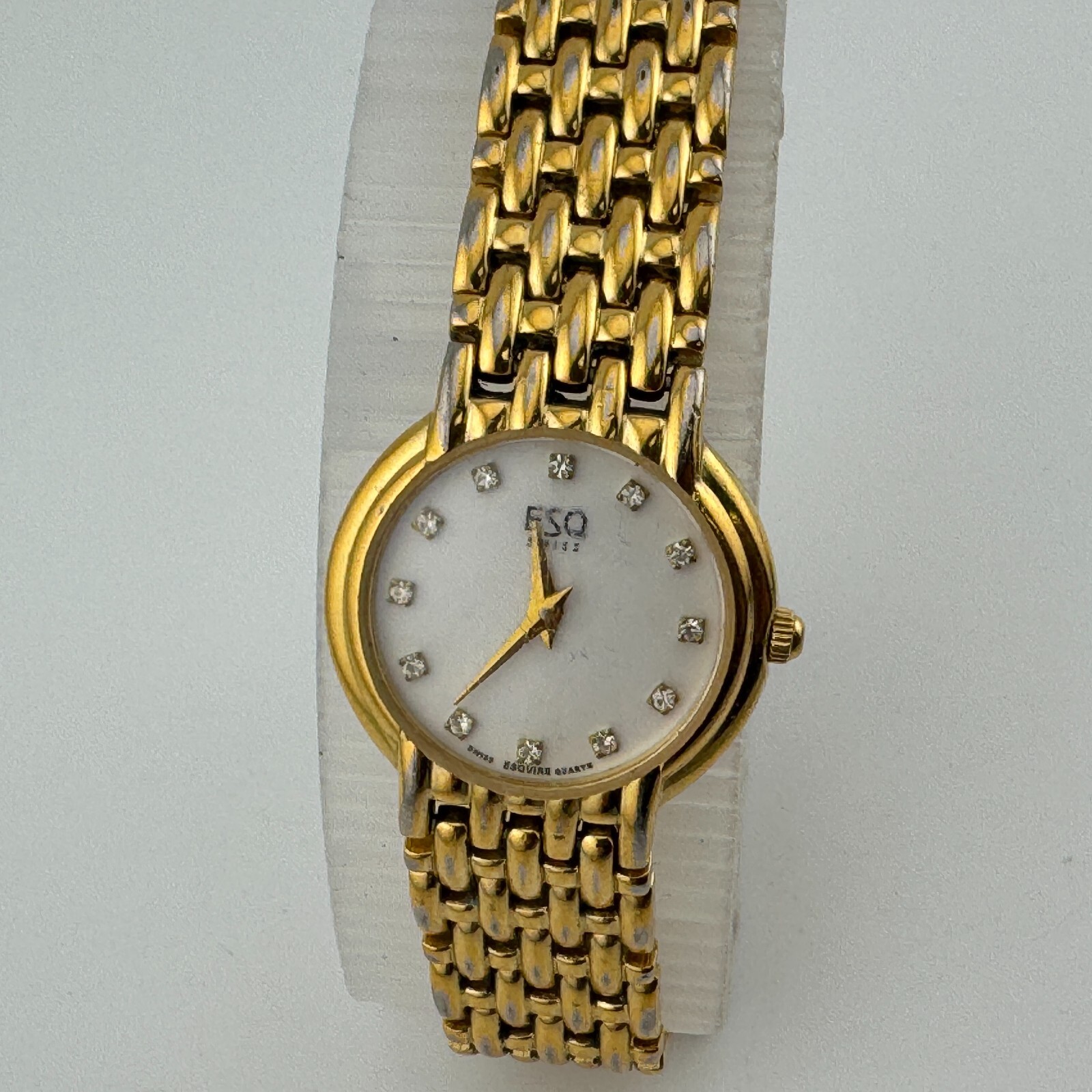 Vintage ESQ Swiss by Movado Women’s Gold-Tone Crystal Accent Bracelet Watch!! ESQ Esquire Swiss Quartz womens vintage gold | Mercari main image 4