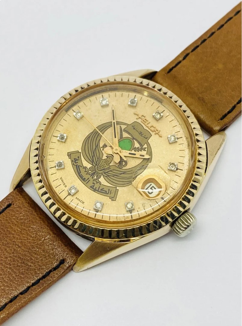 Extremely Rare Felca 1970s Libya Coat of Arms Watch. Khanjar UAE