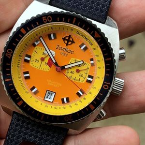 Zodiac SeaDragon Chronograph ZO2232 Orange Dial Rotating Bezel