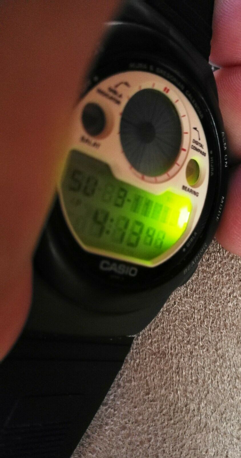casio cpw-300 islamic prayer compass qibla lcd wrist watch