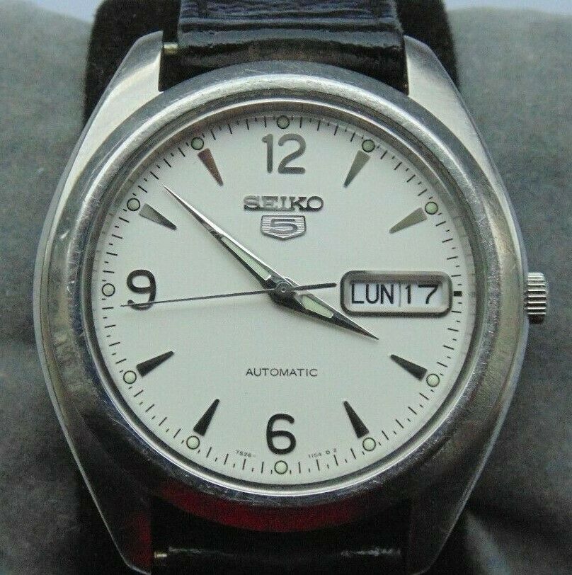 Vintage 1970 80s Seiko 5 7826 0060 Automatic Date StSteel Mans