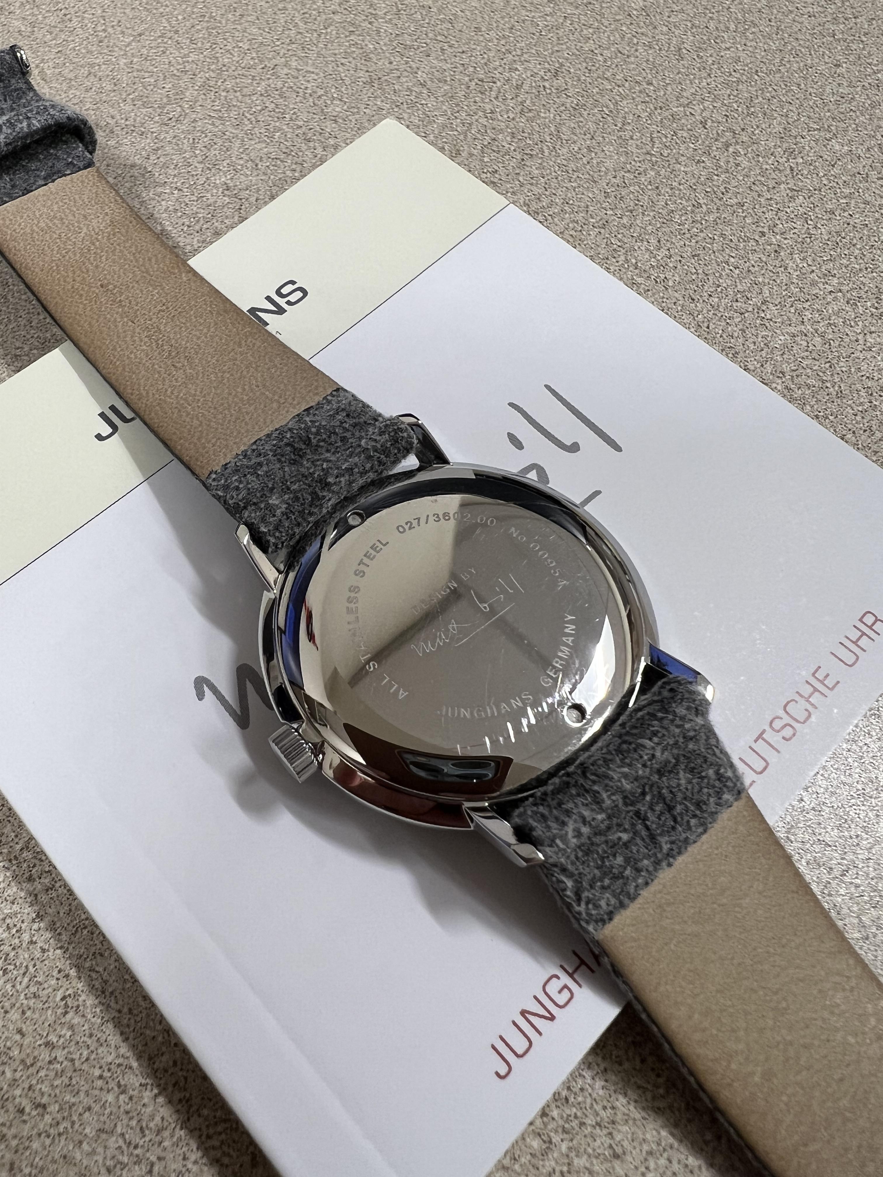 WTS Junghans Max Bill 34mm Mechanical Grey Dial 027 3602.00