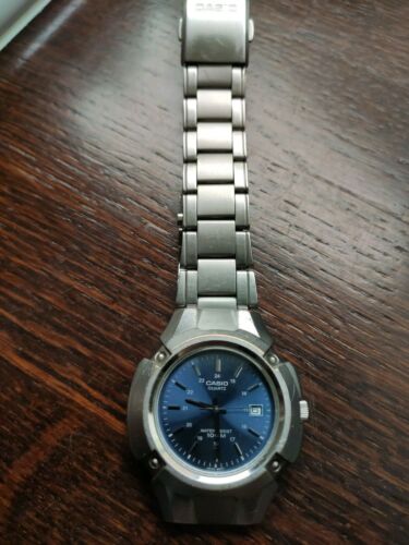 Men's Casio Quartz MTP-3036 Blue Dial Watch Water Resist 100M