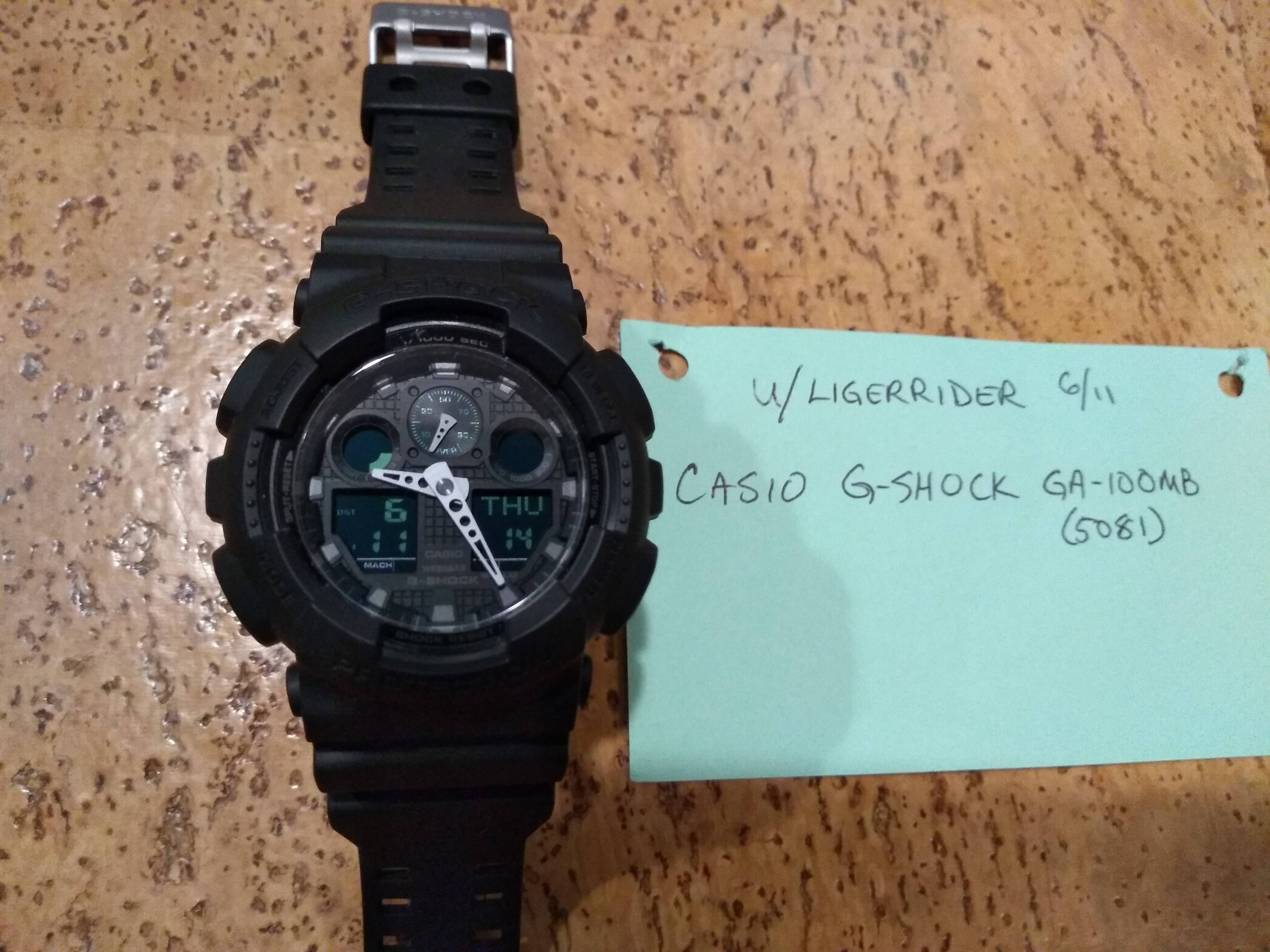 Wts Wtt Casio Ga 100mb 1a G Shock Black Green W Paypal Trade Watchcharts