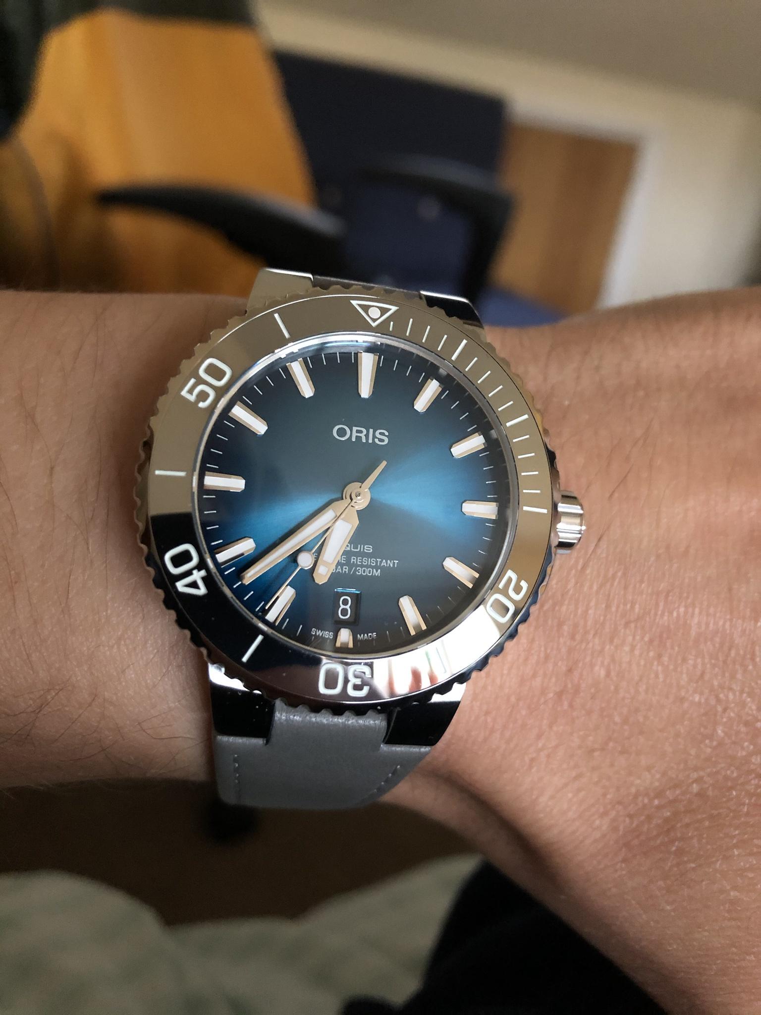 WTS WTT Oris Aquis Date 39.5mm oceanic dial tungsten bezel