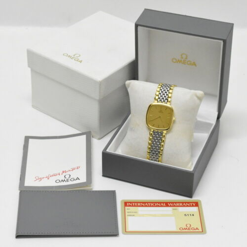 Auth OMEGA Deville 1451/439 GP/SS Square Quartz Men's Watch