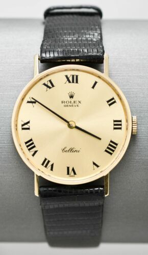 Circa 1980 Men s vintage Rolex Cellini wristwatch with 14k yellow