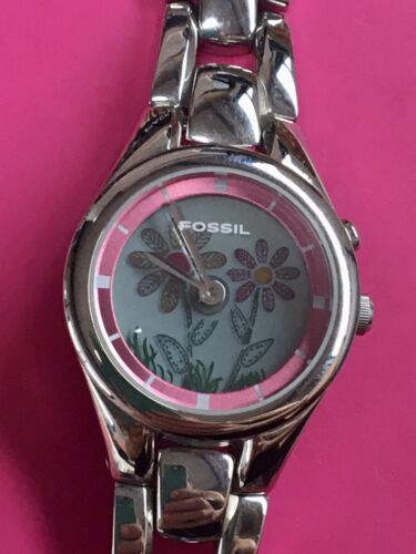 時計 00s FOSSIL BIG TIC y2k tec watch flower RAREy2k 00s FOSSIL Big Tic JR-8063 Baby/Powder Blue